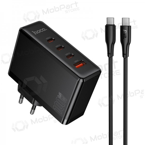 Síťová nabíječka Hoco N85 100 W 3x USB-C + USB-A s kabelem USB-C 2 m černá