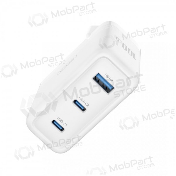 Nabíječka telefonu XO CE35 100 W 2x USB-C + USB-A bílá