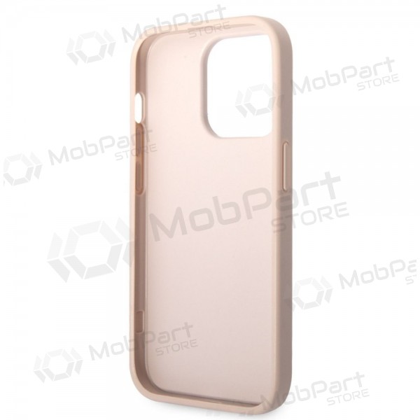 Obal na Apple iPhone 14 Pro Max - Guess PU 4G Metal Logo (růžový)