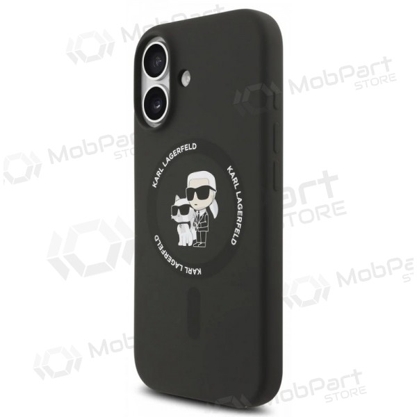 Obal Apple iPhone 17 - Karl Lagerfeld Liquid Silicone Karl and Choupette MagSafe (černý)
