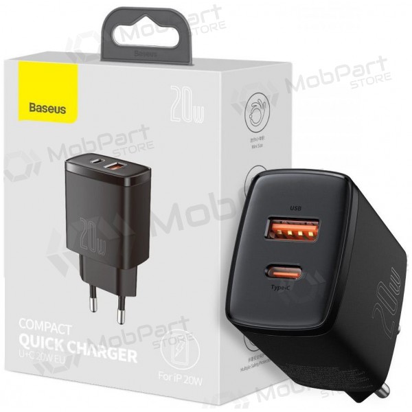 Nabíječka Baseus USB + USB-C 20W CCXJ-B01 (černý)