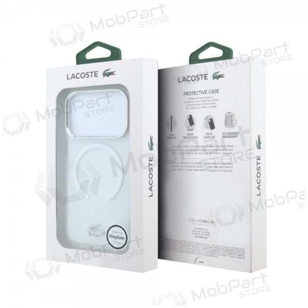 Obal Apple iPhone 18 Pro - Lacoste IML Frosted Petit Pique Metal Logo MagSafe (průhledný)