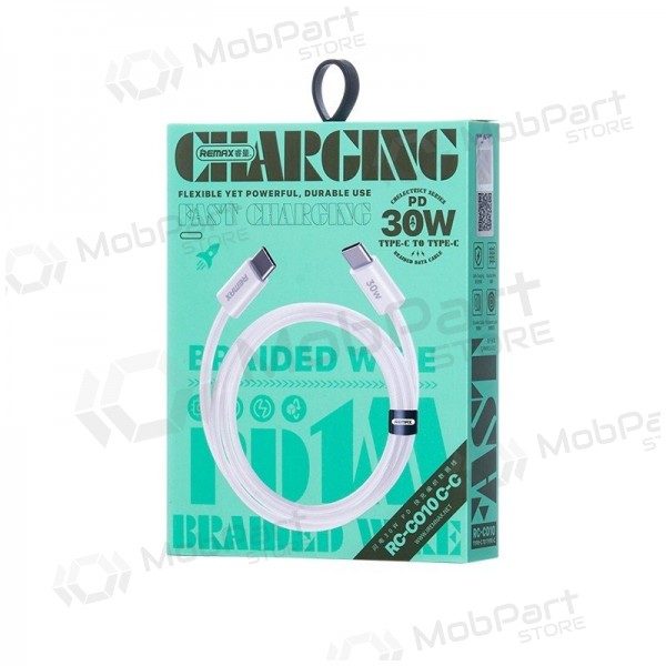 USB kabel Remax RC-C010 USB-C to USB-C 30W 1.0m bílý