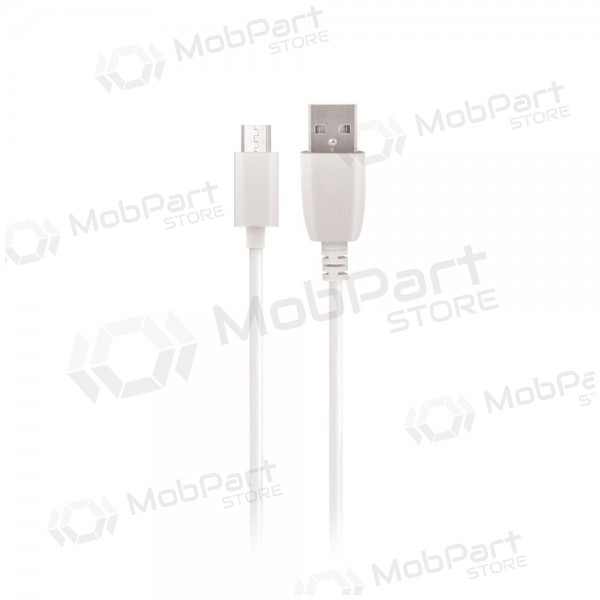 USB kabel Maxlife microUSB (bílý) 1.0m