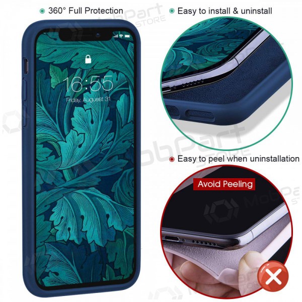 Obal Apple iPhone 13 Pro Max - Liquid Silicone 1.5mm (tmavě modrý)