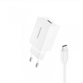Nabíječka telefonu Foneng K210 10 W USB-A USB-C bílý
