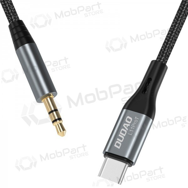 Audio kabel Dudao L11ProT USB-C na 3.5 mm 1 m černý