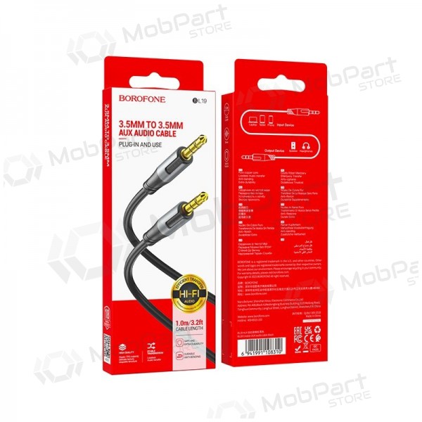 Audio kabel Borofone BL19 3,5mm to 3,5mm černá