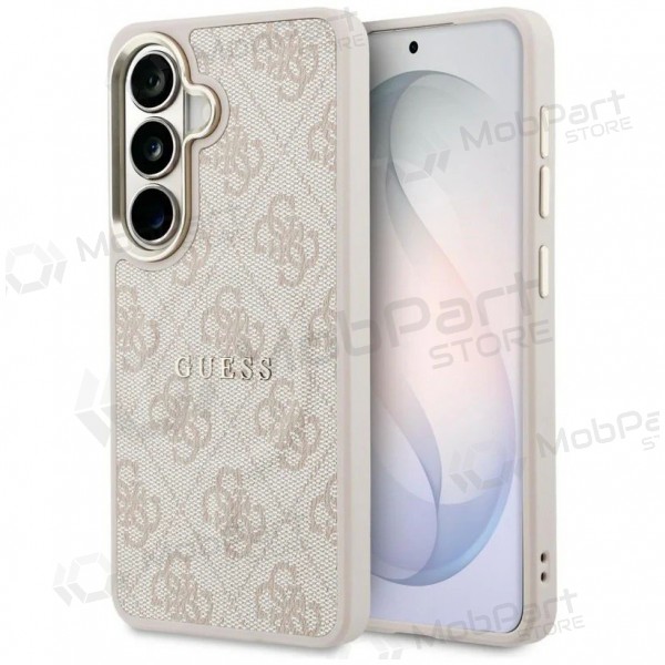Samsung Galaxy S26 obal - Guess PU Leather 4G Gold Frame Magnetic (růžový)