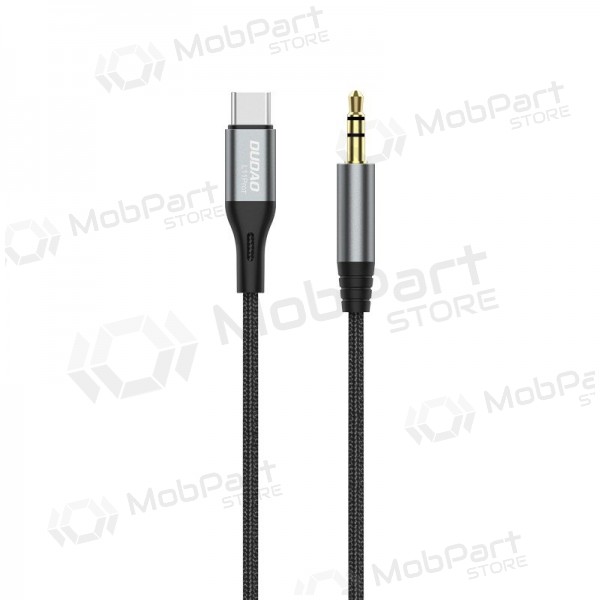 Audio kabel Dudao L11ProT USB-C na 3.5 mm 1 m černý