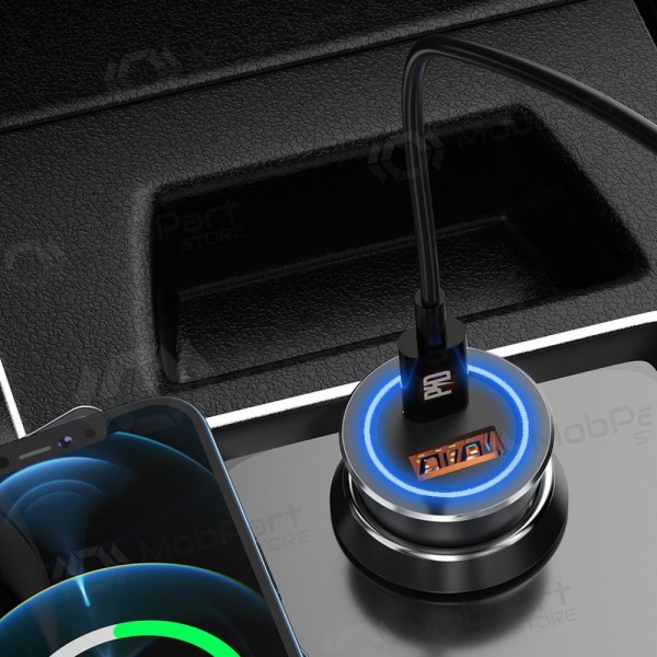Nabíječka do auta Dudao R4Max 55 W USB-C + USB-A šedá