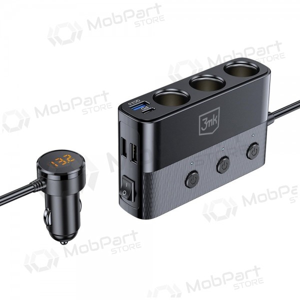 Automobilová nabíječka 3mk Car Power Splitter 120 W 3xUSB-A + USB-C 12V černá