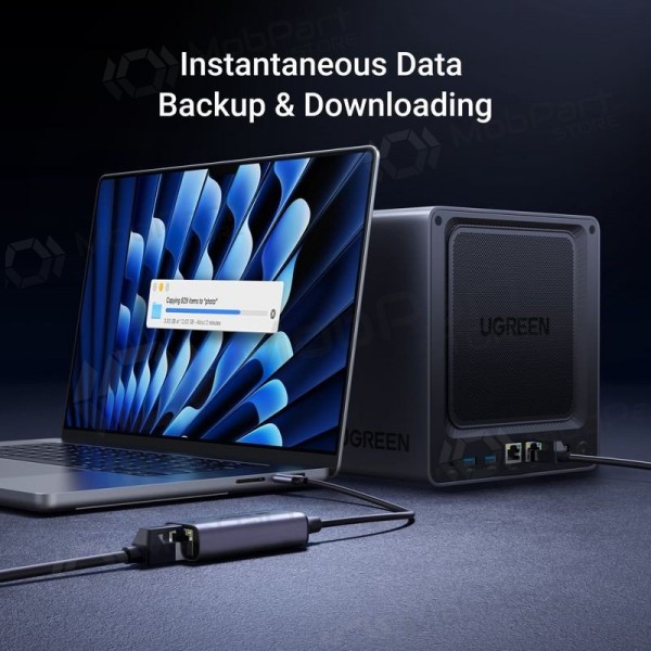 USB-C adaptér Ugreen CM648 USB-C na RJ45 šedý