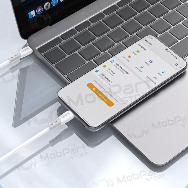 USB-C kabel Dudao L25SC USB-C na USB-C 2 m 60 W bílý