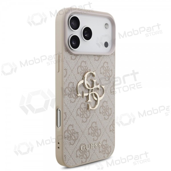 Obal Apple iPhone 17 Pro Max - Guess PU 4G Metal Logo (růžový)