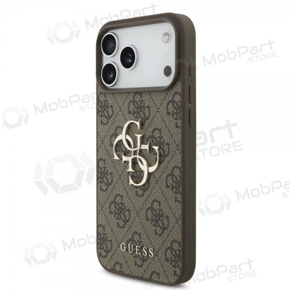 Obal Apple iPhone 17 Pro Max - Guess PU 4G Metal Logo (hnědý)