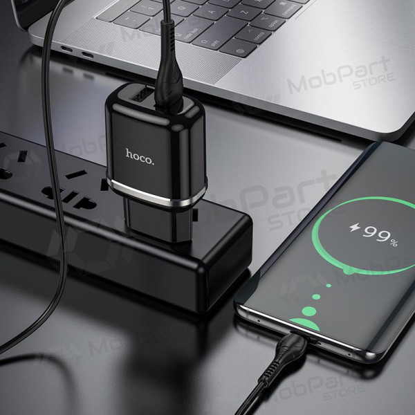Nabíječka Hoco N4 + microUSB (2.4A) (černá)