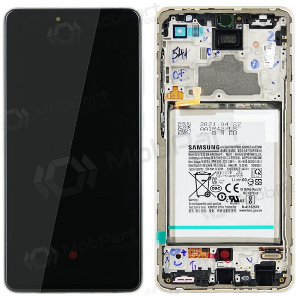 Samsung Galaxy A72 displej (bílý) (s rámem) (originál)