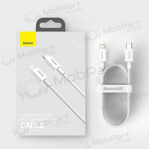 USB kabel Baseus Superior Type-C - Lightning PD 20W 1.0m (bílý) CATLYS-A02