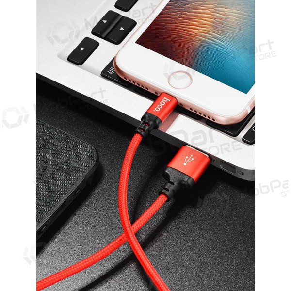 USB kabel Hoco X14 Lightning (červené / černá) 1.0m
