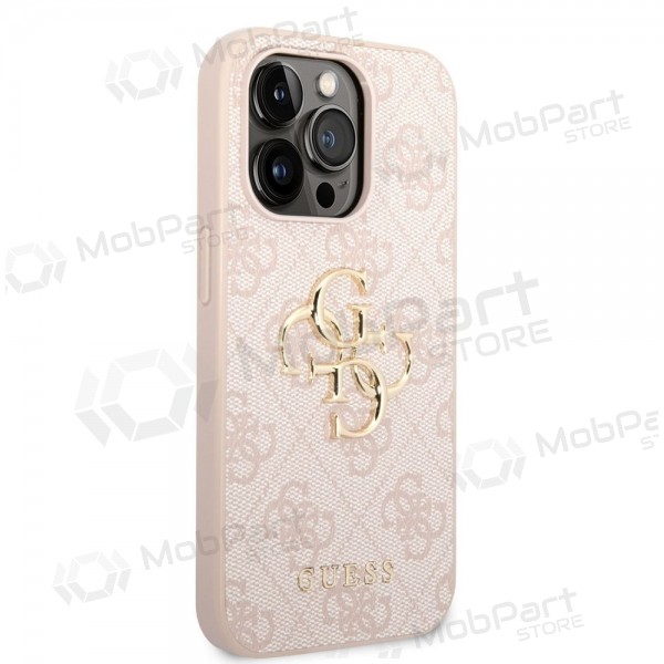 Obal na Apple iPhone 14 Pro Max - Guess PU 4G Metal Logo (růžový)