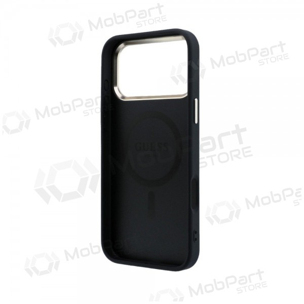 Apple iPhone 18 Pro Max obal - Guess PU Leather 4G Gold Frame MagSafe (černý)