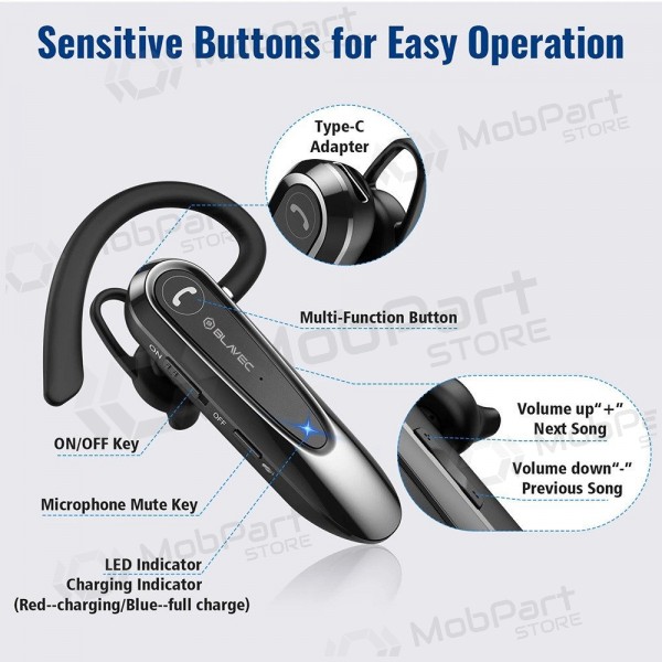 Bluetooth handsfree Blavec Adventure 5 BHAD5-B Bluetooth 5.0 USB-C černá