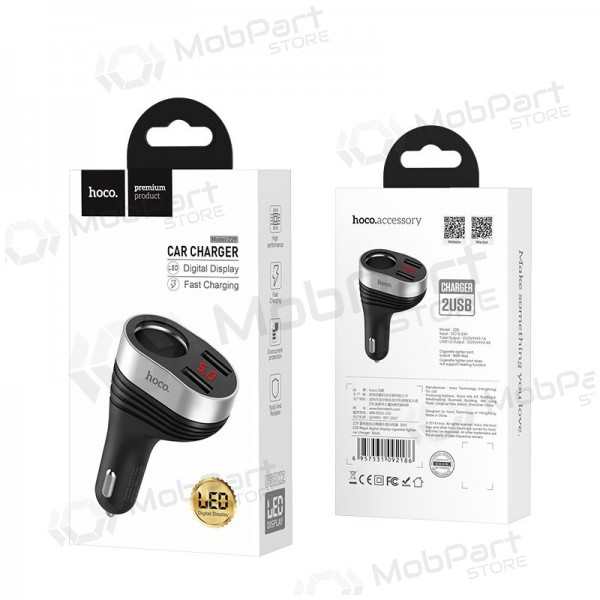 Nabíječka automobilinis Hoco Z29 x 2 USB (3.1A) (černá)