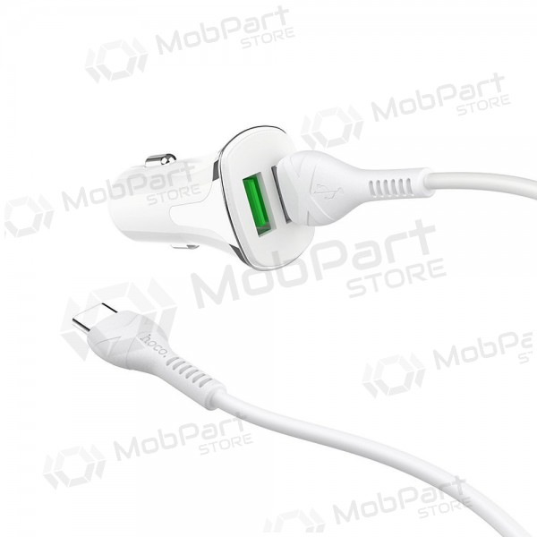 Nabíječka automobilinis Hoco Z31 Quick Charge 3.0 (3.4A) x 2 USB + Type-C (bílý)