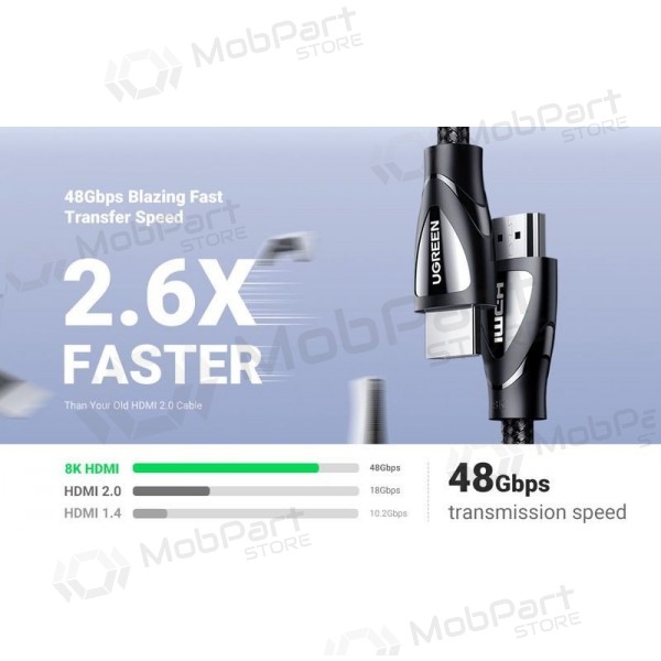 HDMI kabel Ugreen HD140 HDMI 2.1 8K 60 Hz 3 m černý