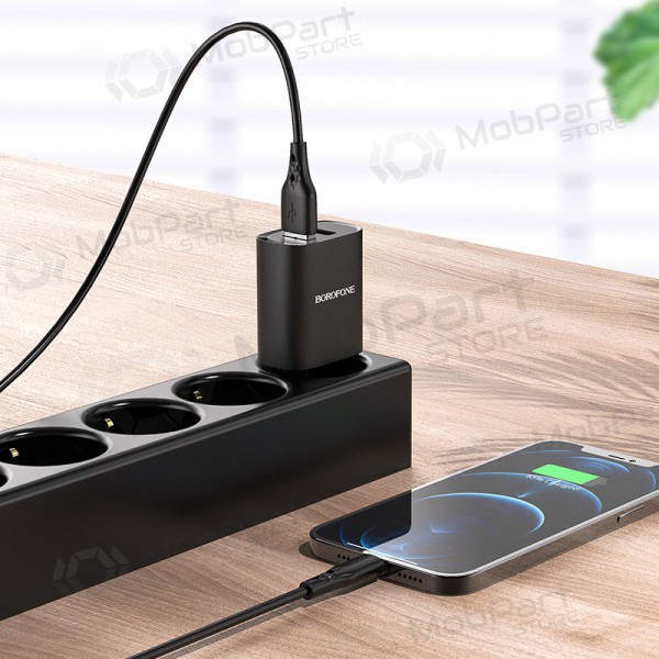 Nabíječka Borofone BN2 2xUSB 2.1A + Lightning (černá)
