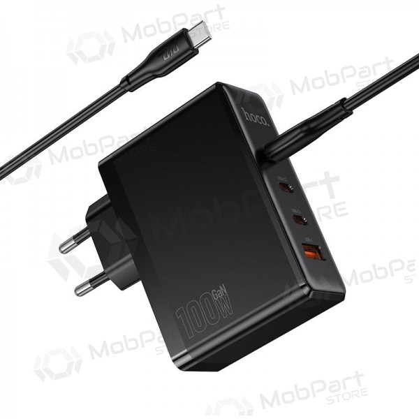Síťová nabíječka Hoco N85 100 W 3x USB-C + USB-A s kabelem USB-C 2 m černá