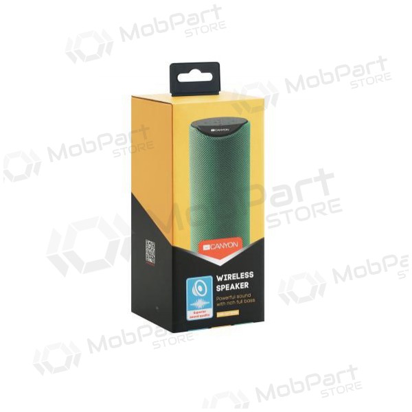 Bluetooth přenosný horní reproduktor CANYON CNS-CBTSP5 (MicroSD,AUX,BT V5.0,1200mAh) (zelený)