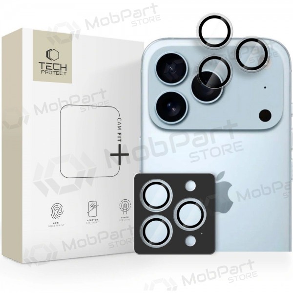 Apple iPhone 14 Pro, 14 Pro Max, 15 Pro, 15 Pro Max, 16 Pro, 16 Pro Max, 17 Pro, 17 Pro Max ochranné tvrzené sklo na fotoaparát - Tech-Protect CamRing Fit+ (průhledné)