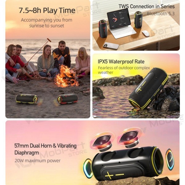 Bluetooth přenosný reproduktor Awei KA5 20W černá