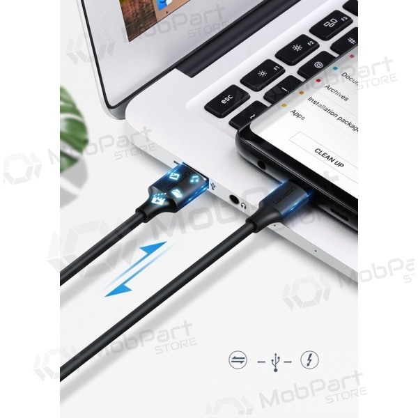 USB kabel Ugreen US287 USB to USB-C 3A 1.0m černá