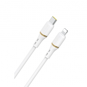 Lightning kabel Dudao L25X USB-C na Lightning 1 m 30 W bílý