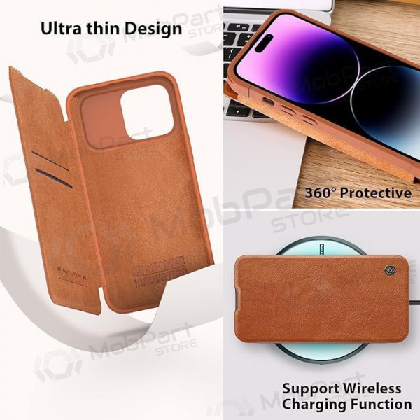Obal Apple iPhone 14 „Nillkin Leather“ (hnědý)