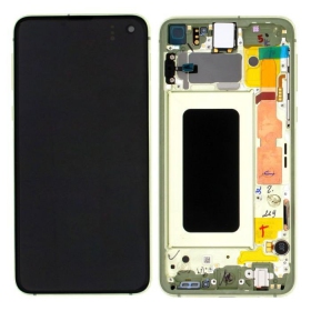 Samsung G970F Galaxy S10e displej (Canary Yellow) (s rámem) (použitý grade A, originál)