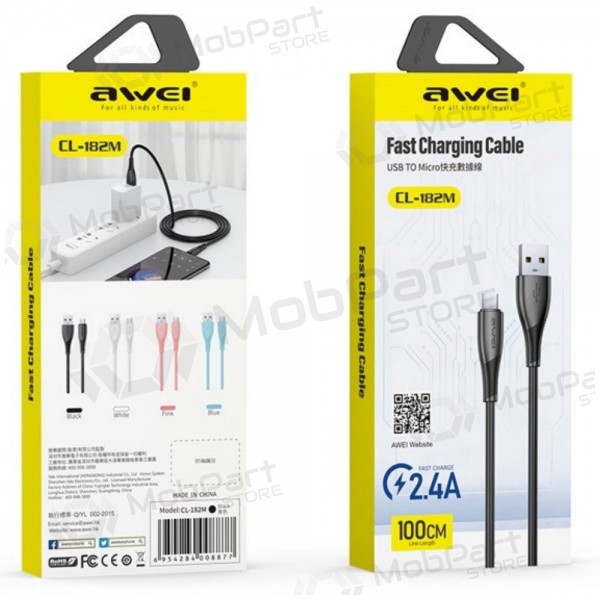 Micro USB kabel Awei CL-182M USB-A na Micro USB 1 m černý