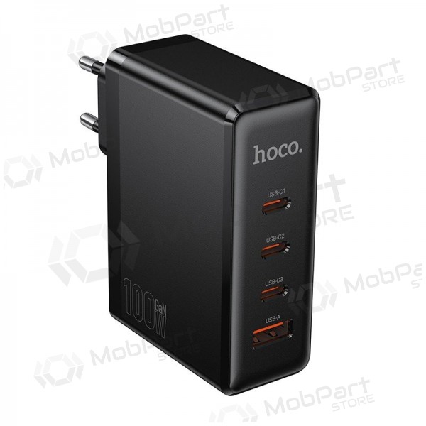 Nabíječka telefonu Hoco N85 100 W 3x USB-C + USB-A černá