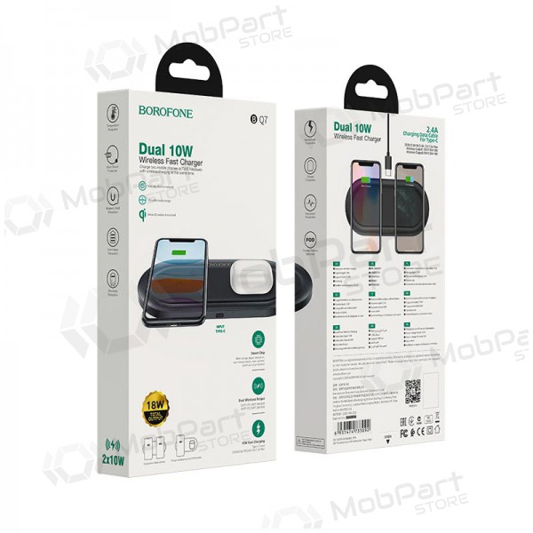 Nabíječka bezdrátový Borofone BQ7 Prominent Dual (10W) (černá)