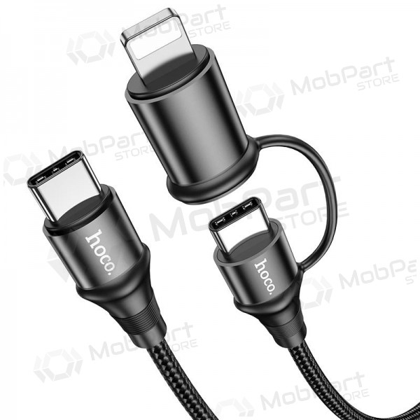 USB kabel Hoco X50 2-in-1 Exquisito Type-C - Type-C / Lightning 1.0m (černá)