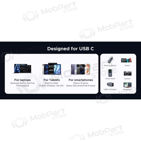 USB-C kabel Ugreen L706 USB-C na USB-C 1 m 240 W černý