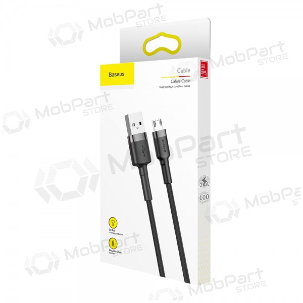 USB kabel Baseus Cafule microUSB 1.0m 2.4A (šedá-černá) CAMKLF-BG1