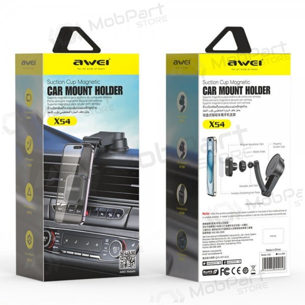 Držák telefonu do auta Awei X54 Magnetic (dashboard/windshield) černá