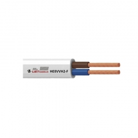 Flexibilní kabel Lietkabelis OMYp 2x1.0 mm² měděný PVC CPR Eca 300 V 100 m cívka