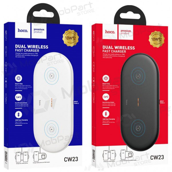 Bezdrátový nabíječka HOCO CW23 Dual Power FastCharge (bílý)