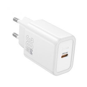 Nabíječka telefonu Hoco N62 30 W GaN USB-C bílá