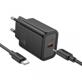 Nabíječka telefonu Hoco N62 GaN USB-C s kabelem USB-C 1 m černá